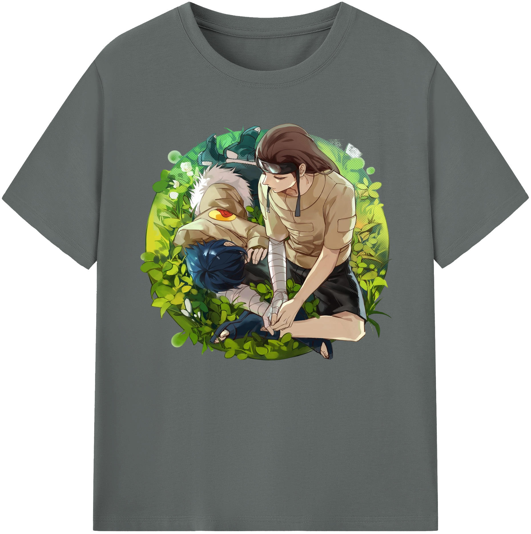 （画像用） NARUTO -ナルト- 日向ネジ Hyūga Neji 綿100％ メンズ半袖Tシャツ｜肌触りやわらか＆通気性